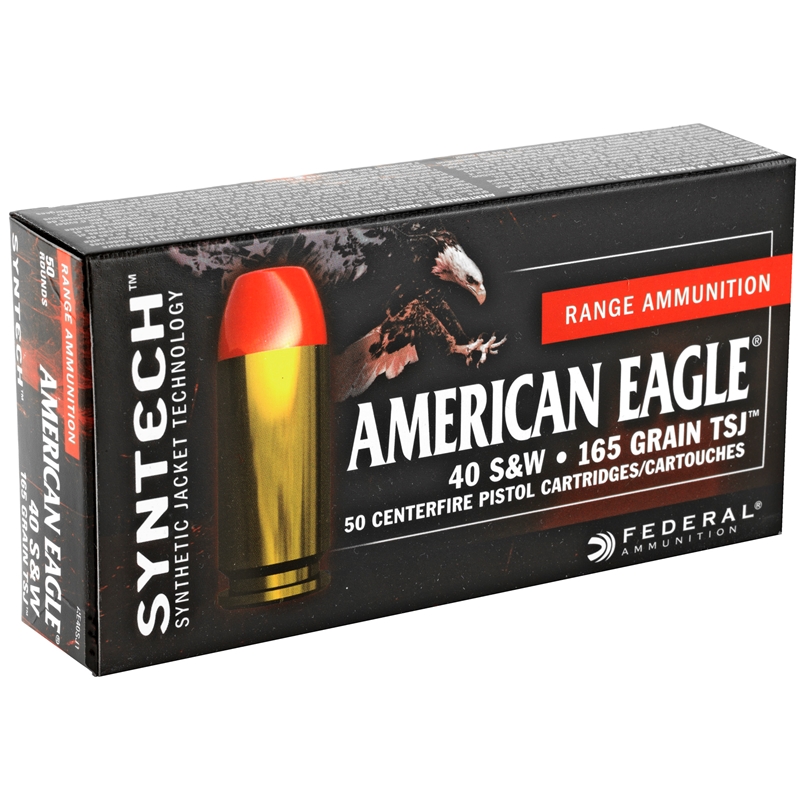 Federal Syntech 40 S&W Ammo 165 Grain Total Synthetic Jacket Flat Nose - AE40SJ1