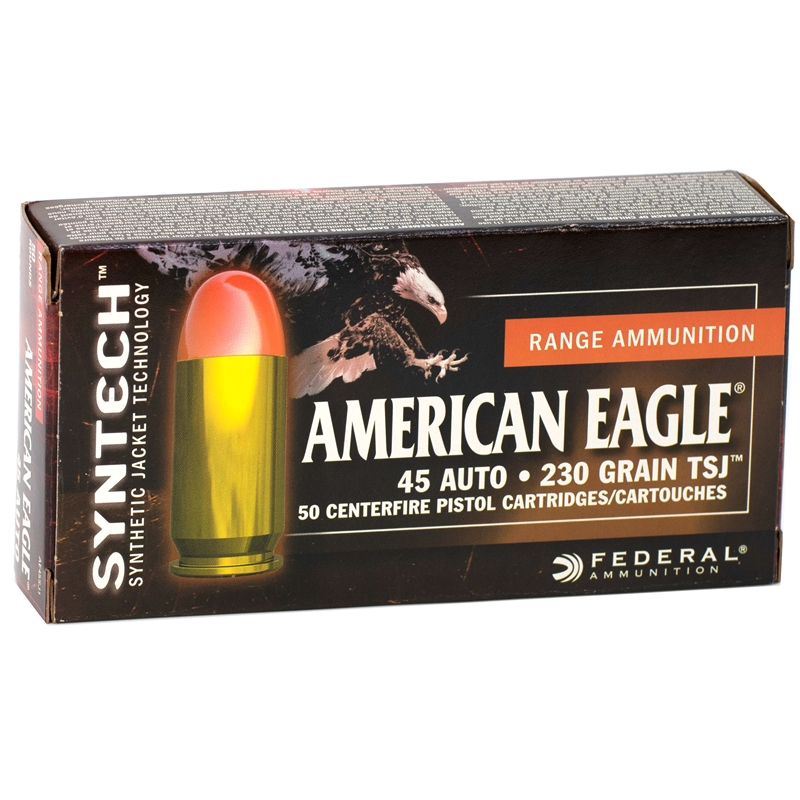 Federal Syntech 45 ACP Auto Ammo 230 Grain Synthetic Jacket Flat Nose - AE45SJ1