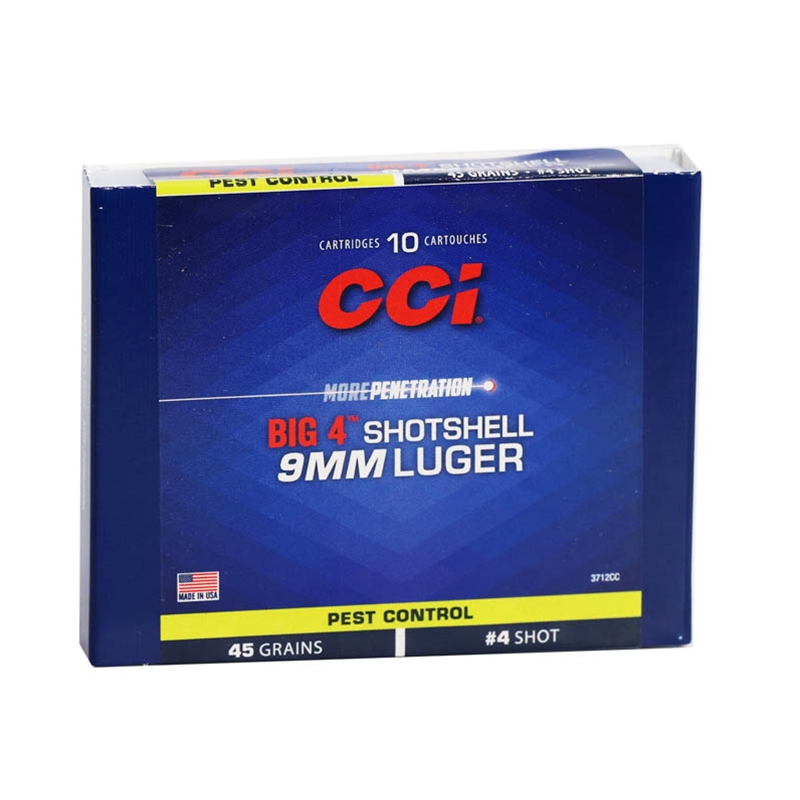 CCI Big 4 Shotshell 9mm Ammo 45 Grain #4 Lead Shot - 3712CC