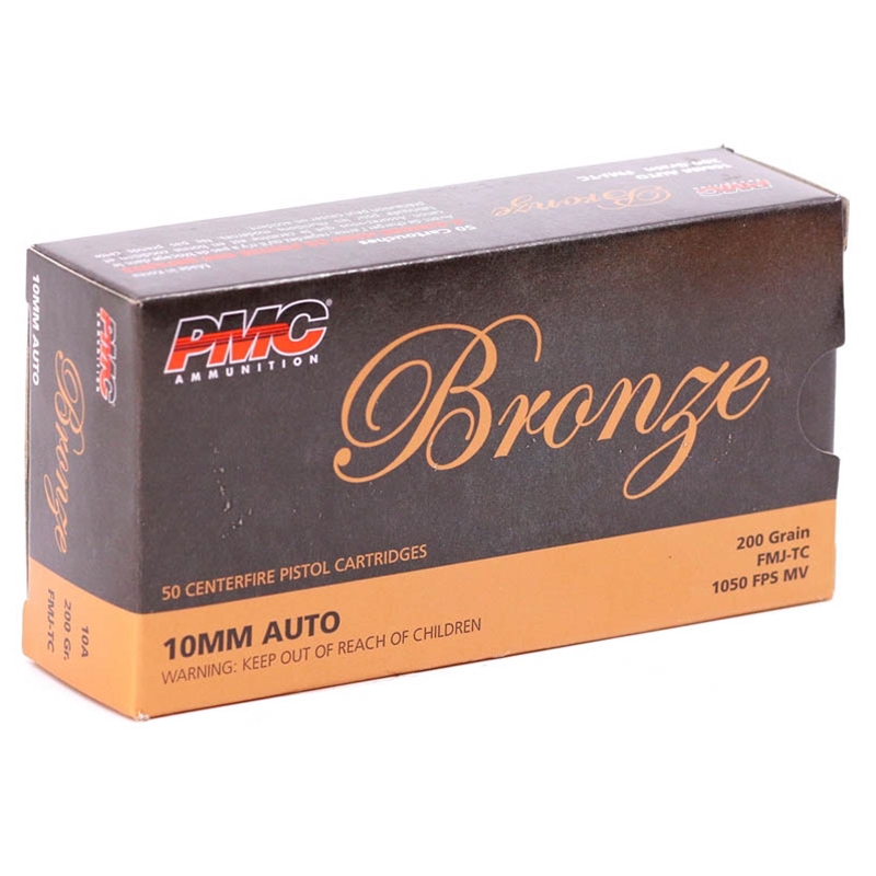 PMC Bronze 10mm Auto Ammo 200 Grain Full Metal Jacket Truncated Cone - 10A