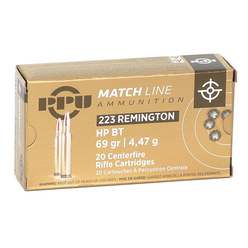 Prvi Partizan Match 223 Ammo 69 Grain Hollow Point Boat Tail - PPM2231