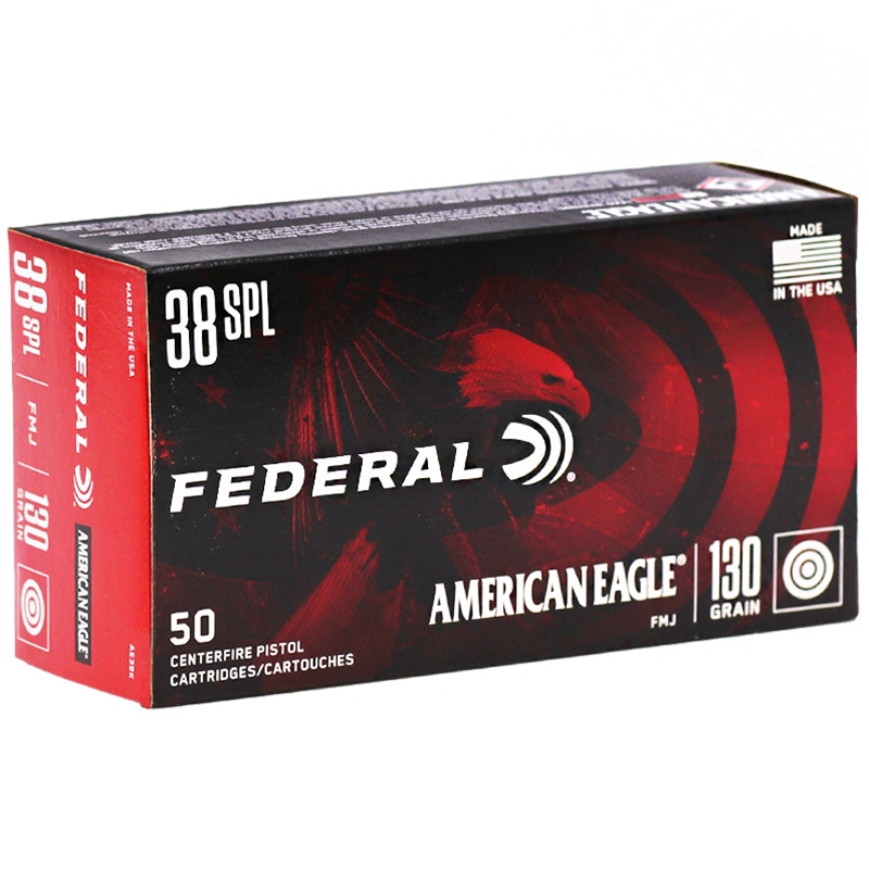 Federal American Eagle 38 Special Ammo 130 Grain Full Metal Jacket - AE38K