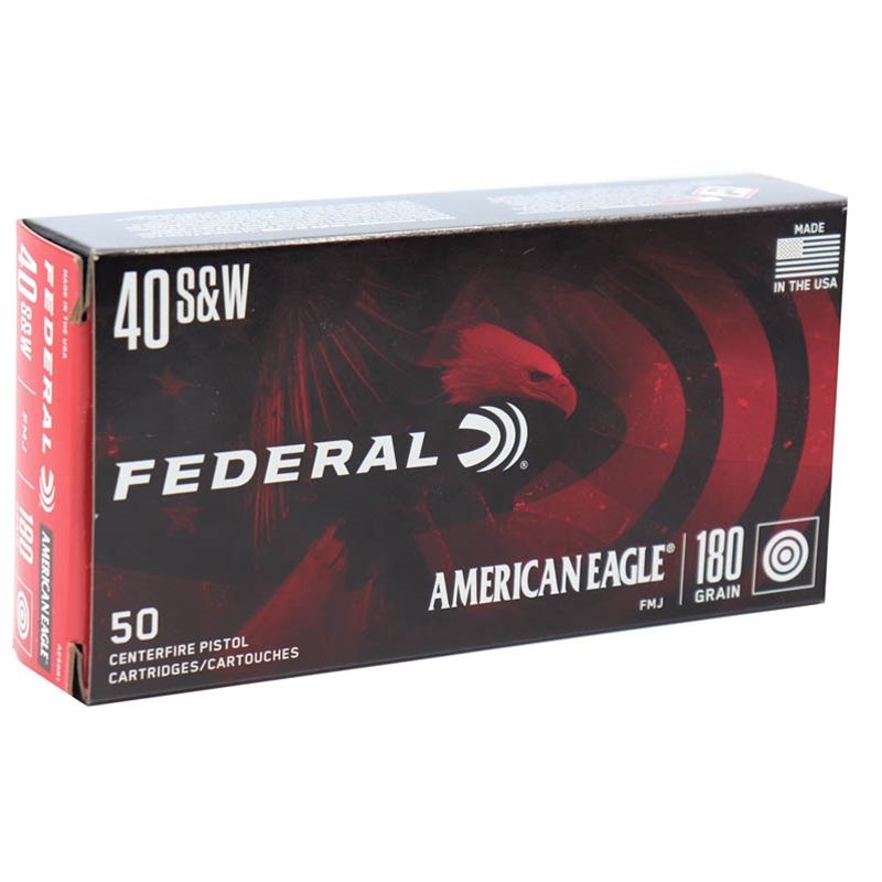 Federal American Eagle 40 S&W Ammo 180 Grain Full Metal Jacket - AE40R1