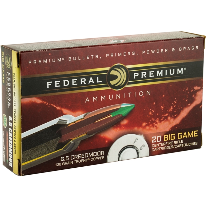 Federal Vital-Shok 6.5 Creedmoor Ammo 120 Grain Trophy Copper Polymer Tip - P65CRDTC1