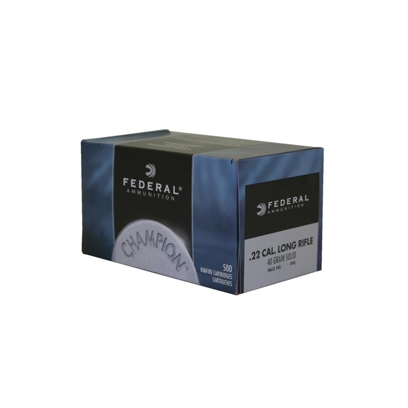 Federal Champion 22 Long Rifle Ammo 40 Grain Lead Round Nose – 714