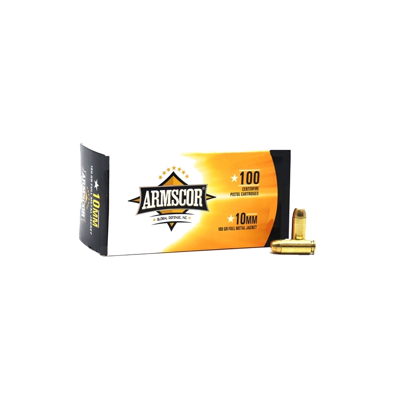 Armscor Precision 10mm Auto Ammo 180 Grain Full Metal Jacket 100 Round Value Pack - 50440