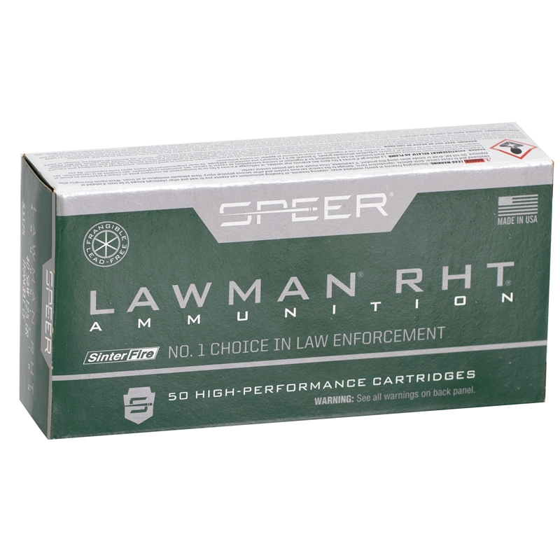 Speer Lawman RHT 40 S&W Ammo 125 Grain Frangible Total Metal Jacket - 53375