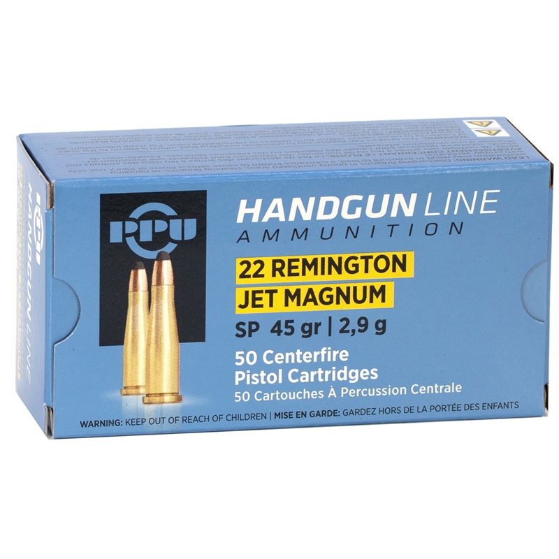  Prvi Partizan 22 Remington Jet Magnum Ammo 45 Grain Soft Point - PPH22RJ