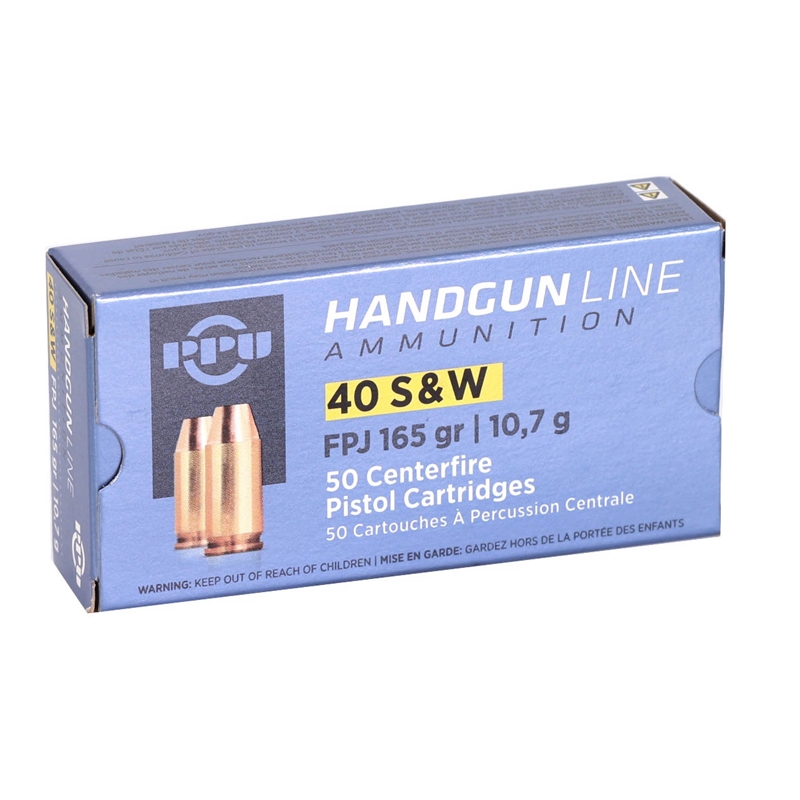 Prvi Partizan Handgun 40 S&W Ammo 165 Grain Flat Point Jacket - PPH40F