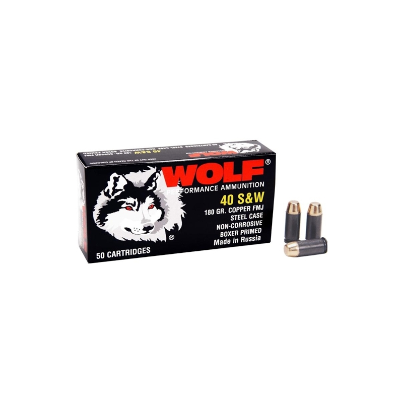 Wolf Polyformance 40 S&W Ammo 180 Grain Full Metal Jacket - 40FMJ