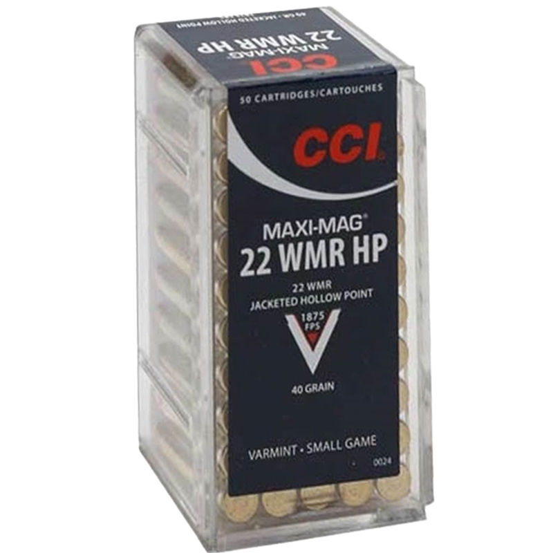 CCI Maxi-Mag 22 WMR Ammo 40 Grain Jacketed Hollow Point - 0024