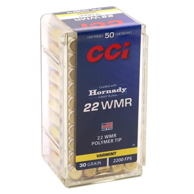CCI Maxi-Mag 22 WMR Ammo 30 Grain Hornady V-Max Polymer Tip - 0073