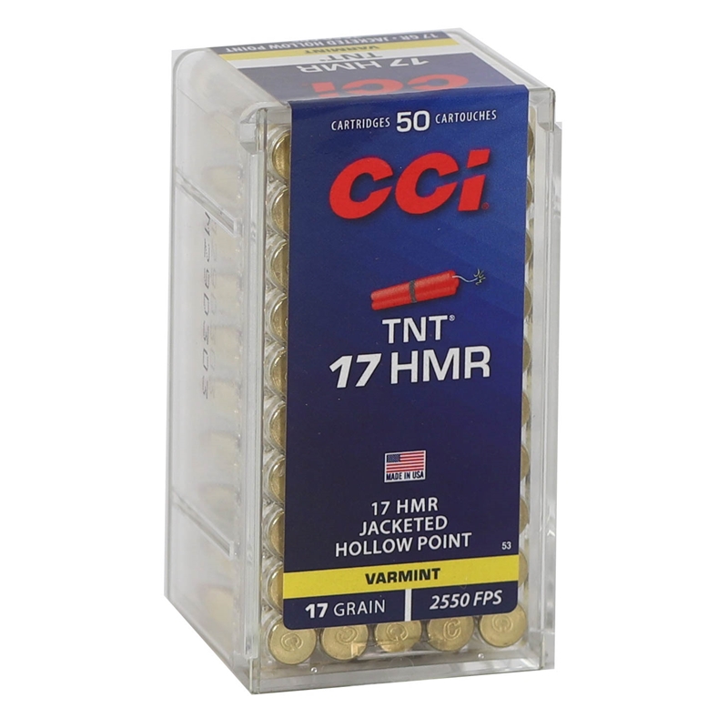 CCI TNT 17 HMR Ammo 17 Grain Speer Jacketed Hollow Point - 0053