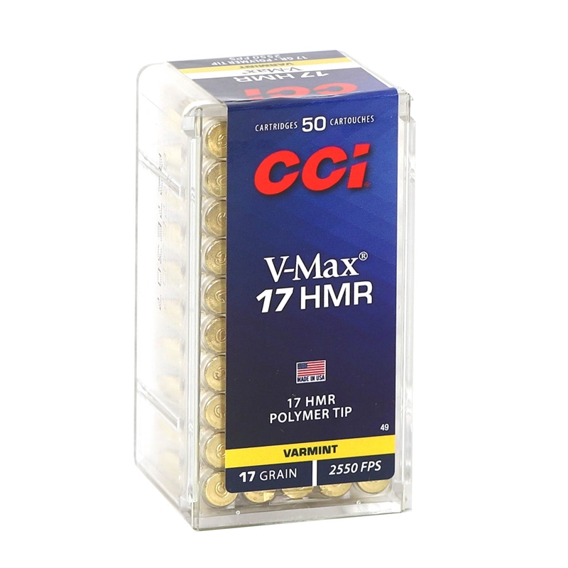 CCI Ammo 17 HMR Ammo 17 Grain Hornady V-Max - 0049