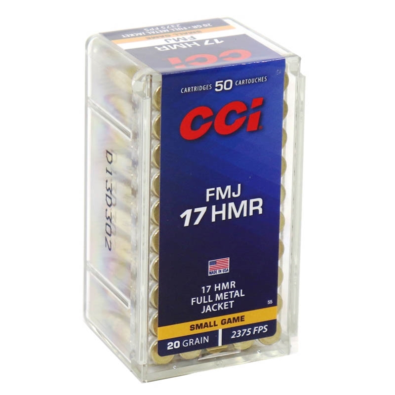 CCI 17 HMR Ammo 20 Grain Full Metal Jacket - 0055