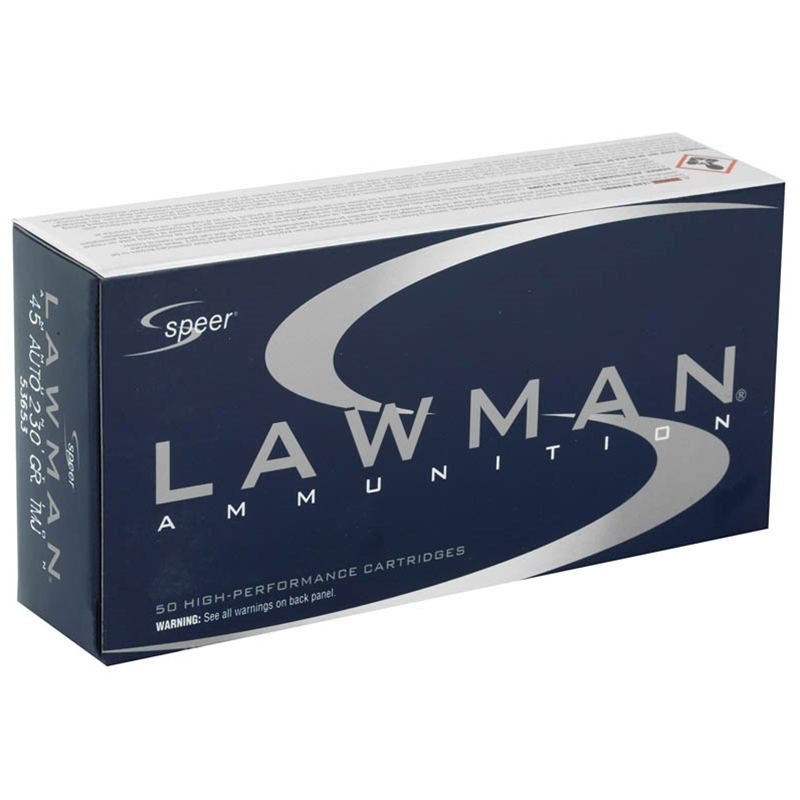 Speer Lawman 45 ACP Auto Ammo 230 Grain Total Metal Jacket - 53653