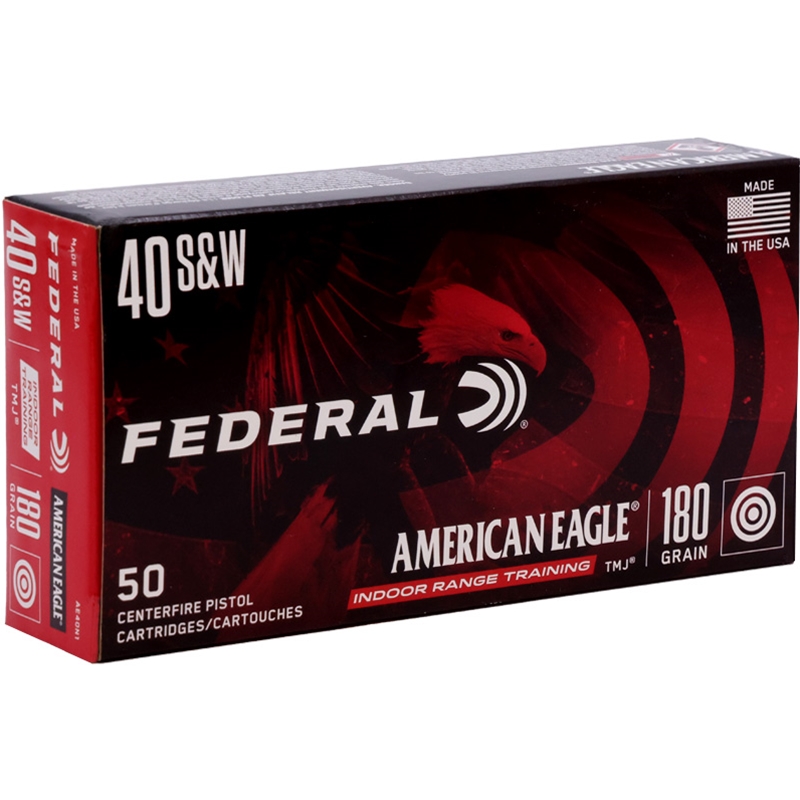 Federal American Eagle 40 S&W Ammo 180 Grain Total Metal Jacket - AE40N1